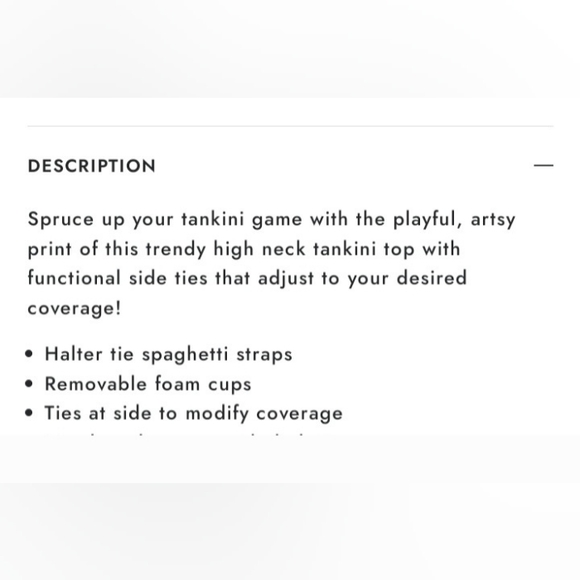 VENUS High Neck Tankini Swim Top, size XL - Picture 14 of 14